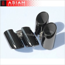 BLACK Exhaust Tips Muffler Tail Pipes for Porsche Panamera 970 (2014-16) PAIR