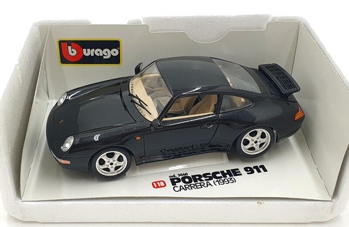 Burago 1/18 Scale Diecast 3060 - Porsche 911 Carrera 1993 993 - Black - Picture 4 of 5
