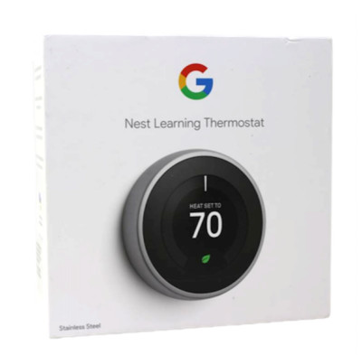 Google Nest Learning Thermostat  Programs itself Stainless Steel