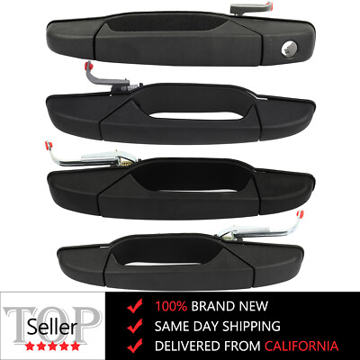 4x Black Door Handles for Chevy Tahoe GMC Yukon Sierra Denali 07-13 Left Right