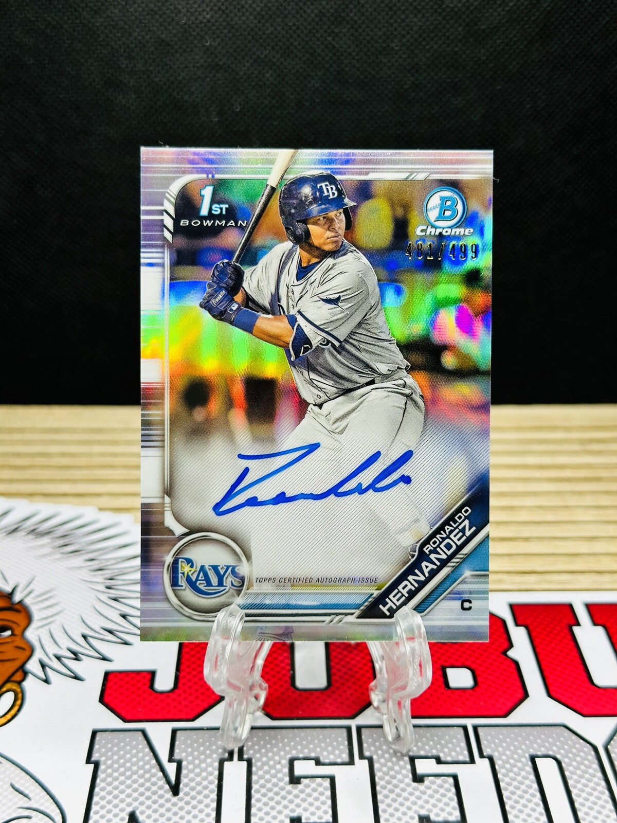 2019 Bowman 1st Chrome Ronaldo Hernandez Auto Refractor /499 Rays #CPA-RH RC