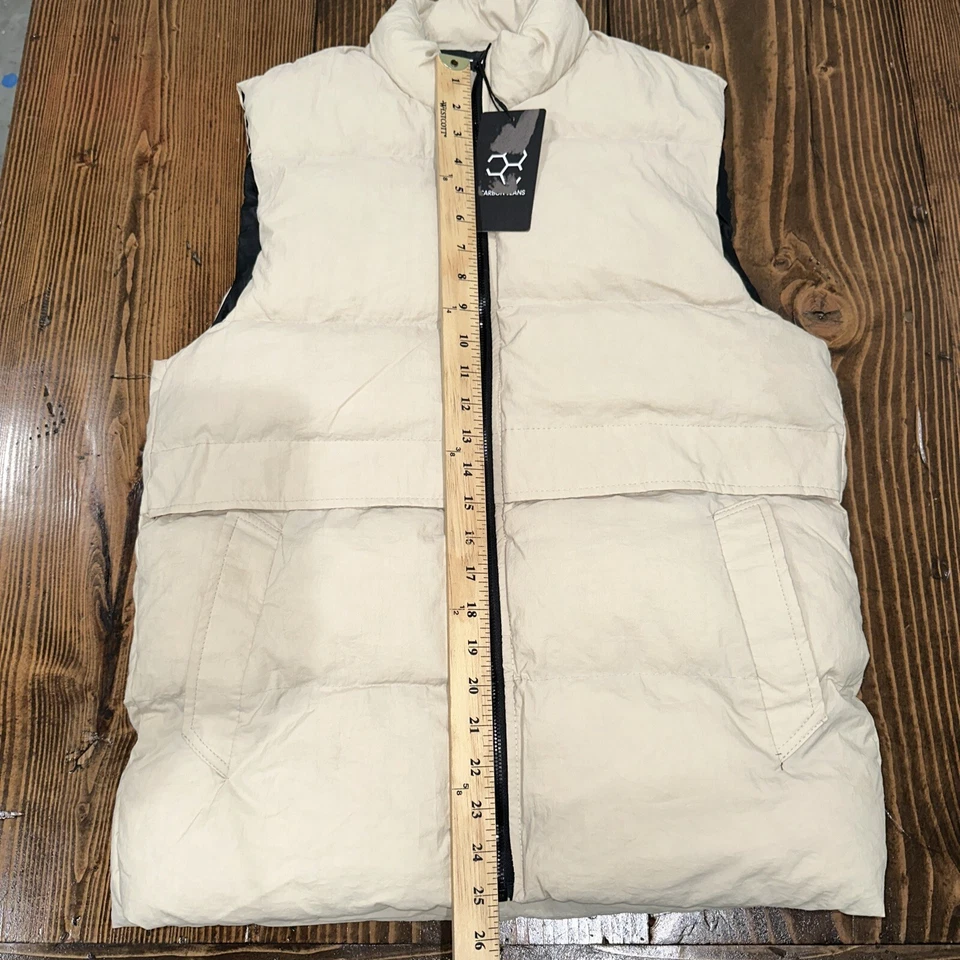 NWT Carbon Jeans Men’s XXL Vincent Puffer Best With Pockets - Beige - Image 3 of 4