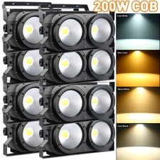 8PCS 200W COB LED Par Light DMX Stage DJ Audience Blinder Light Warm Cool White