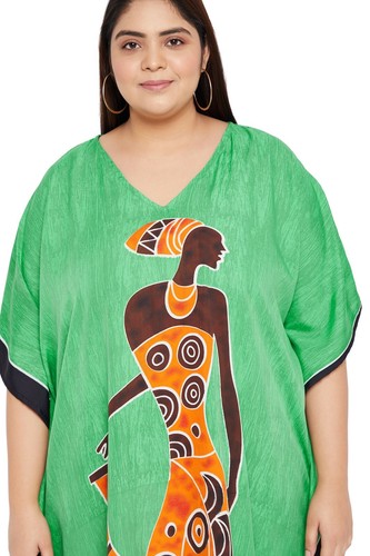 Women Plus Size Loose Kaftan Tunic Dress Hippy Kimono Sleeve Caftan Tunic Tops - Picture 583 of 809