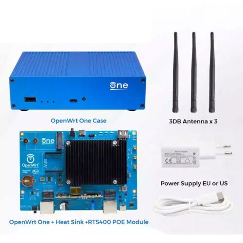 Router Banana Pi OpenWrt One 1 GB RAM MT7981B 2,5 GB GbE RJ45 e porta Gigabit Ethernet - Foto 2 di 4