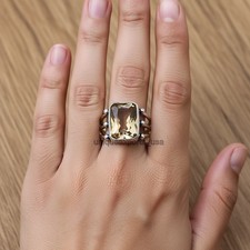 Smoky Quartz Gemstone 925 Sterling Silver Ring Handmade Jewelry Ring For Gift