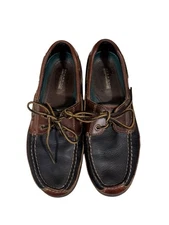 SPERRY Men's Top-Sider Mako Boat Shoe Brown/Black Leather 0768135 Size 8.5M