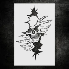 Halloween Skull Wall Art Stencil for Spooky Decor - StencilAir