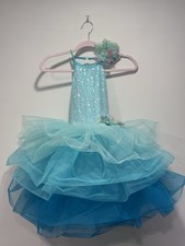 Costume Gallery Girls Medium Blue Sleeveless Sequin Tutu Dance Dress 18511