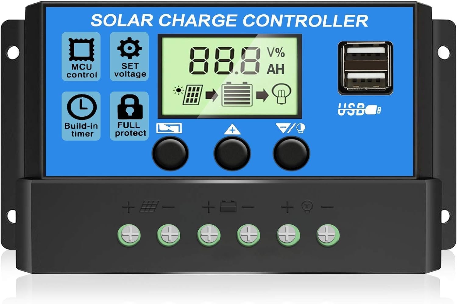 [Upgraded] 30A Solar Charge Controller, 12V/ 24V Solar Panel Regulator with A...