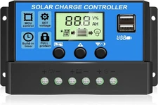 [Upgraded] 30A Solar Charge Controller, 12V/ 24V Solar Panel Regulator with A...