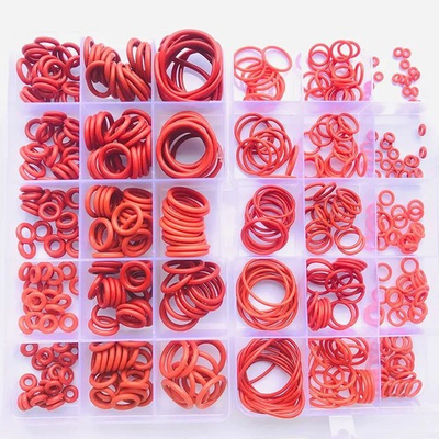 #ad Red Silicone O Rings 225pcs VMQ Seal Washer Rubber O Ring Assortment Kit $17.88