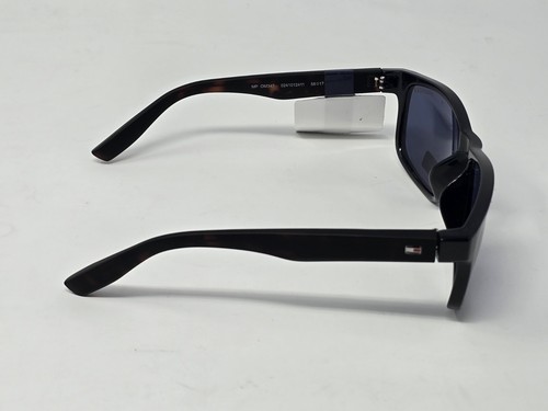 Tommy Hilfiger MP OM347 rechteckige Sonnenbrille schwarz dunkelschildpatt blaue Gläser - Bild 7 von 12