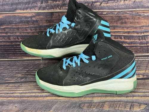 Adidas Sprint Web Black & Blue Sneakers Basketball Shoes Men Size 9.5 - Picture 1 of 10