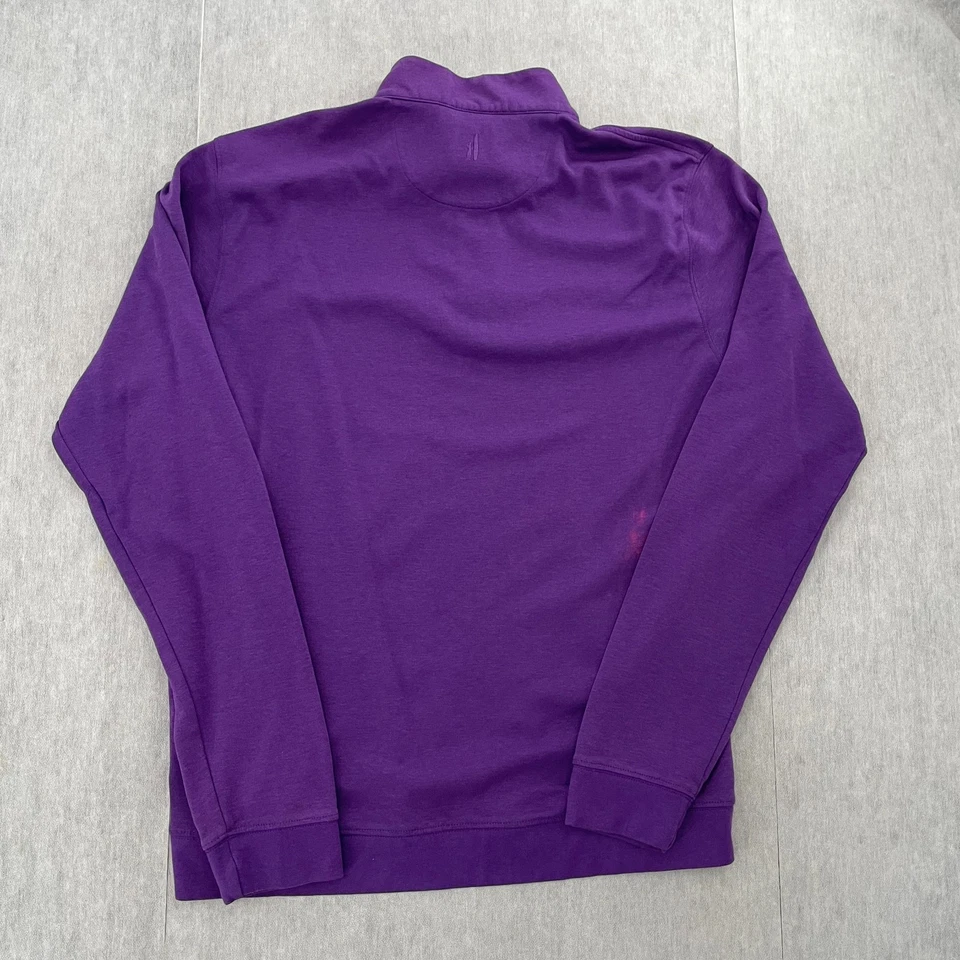 Johnnie O Sweater Adult Large Purple 1/4 Zip Pullover Cotton Blend Golf Mens L - Image 2 of 4