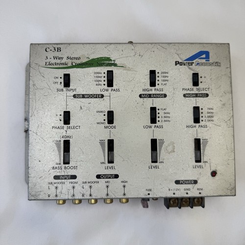 POWER ACOUSTIK 3-Way Stereo Electronic Crossover Network - Model C-3B NOT TESTED