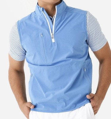 Peter Millar Marina Blue Flex Adapt Half-Zip Pullover Vest MS23XZ02 NWT M Golf
