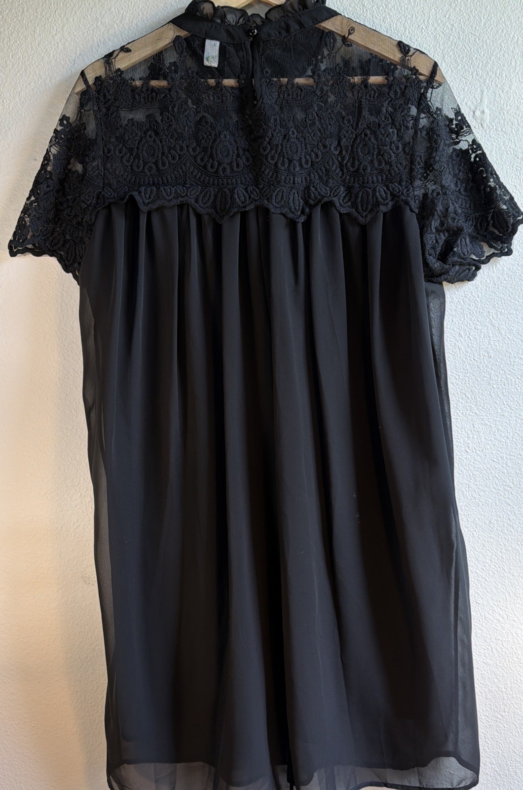 Beachsissi Women’s Black Lace Yoke Chiffon Dress XXL NWOT image 6