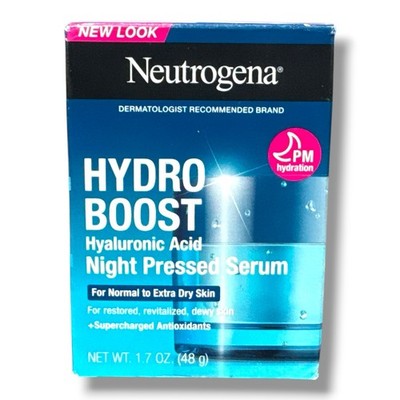 Neutrogena Hydro Boost Hyaluronic Acid Night Pressed Serum 1.7oz / 48g New
