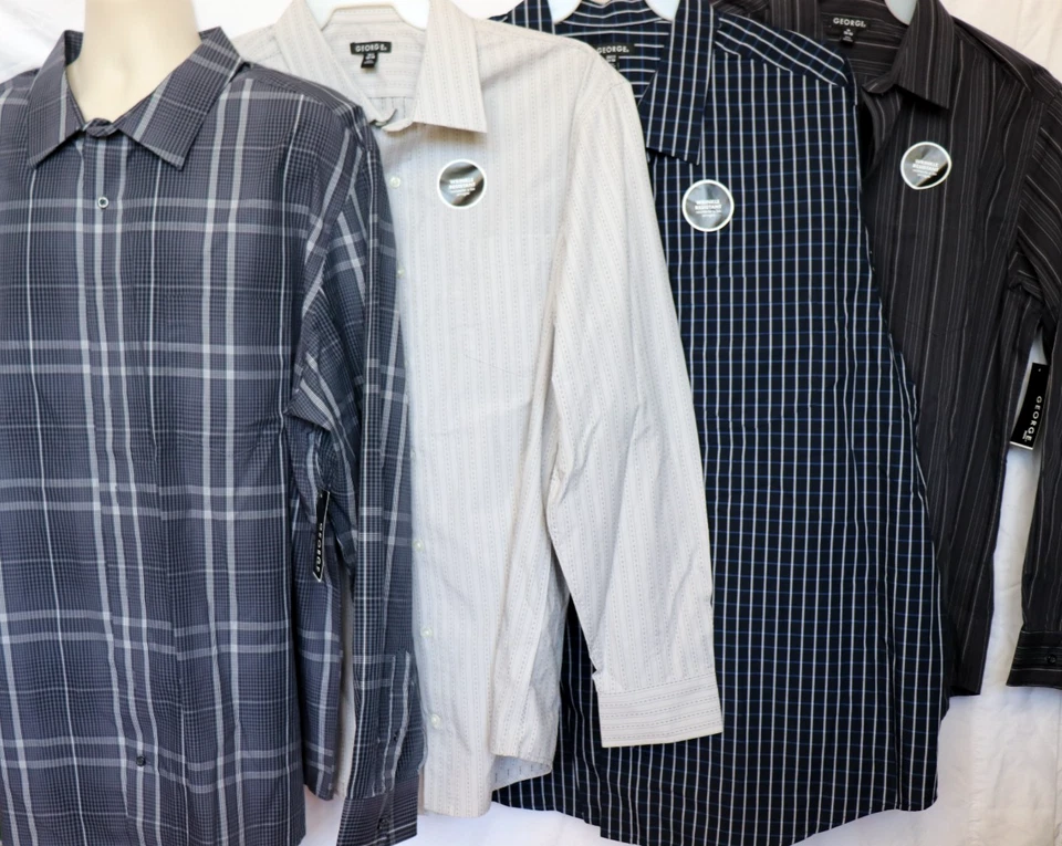 *NWT* George Men's LS Fashion Button Dress Shirt, Choose Your Size/Style - Image 3 of 4