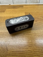 Scatola sigillo vintage cinese in legno intarsiato modello intaglio