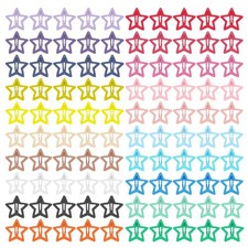 KUBOM 100 Pcs Star Hair Clips Non-Slip Toddlers Colorful Cute Mixed Color Metal
