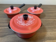 Vintage Child Aluminum Toy Bakeware Cookware Kitchen Set 6 Pieces