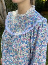 NWT Vintage Lanz Of Salzburg L 100 Cotton Flannel Floral Nightgown READ