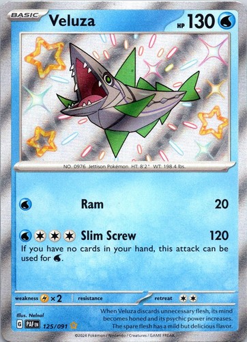 Veluza 125/091 Shiny Rare Paldean Fates Pokemon Holo Near Mint