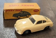 VINTAGE DINKY TOYS CREAM PORSCHE 356A COUPE # 182 W COLOR CODED BOX AWESOME