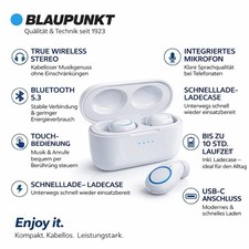 BLAUPUNKT BTW 10 WH Bluetooth 5,3- Kopfhörer TWS – True Wireless Earbuds/ Touch/