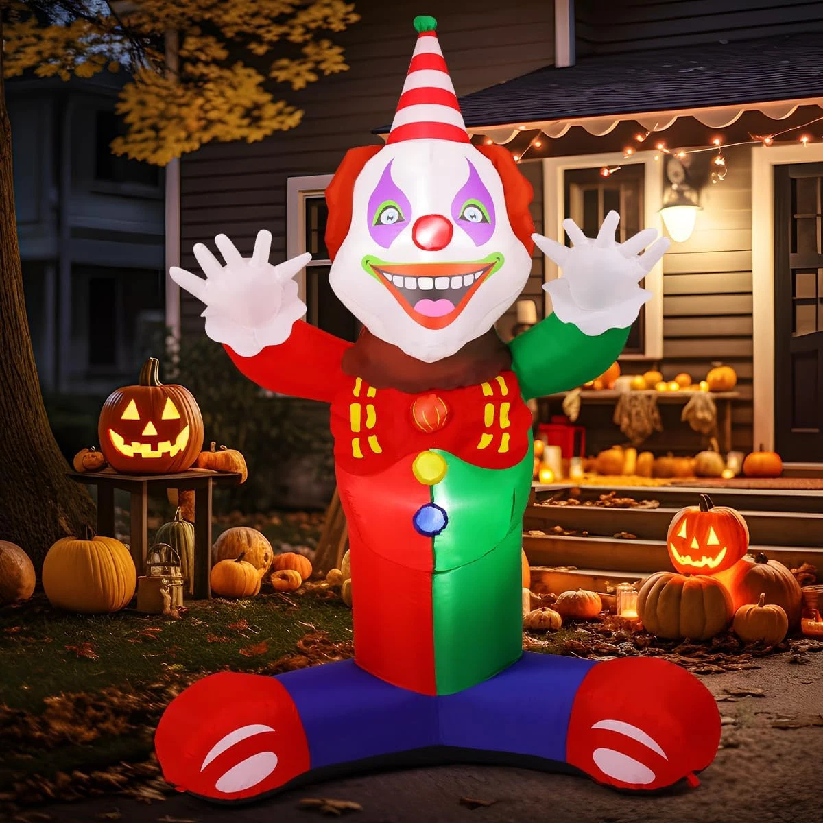 7 FT Halloween Inflatables Clown Outdoor Decorations Blow Up Yard Decoration