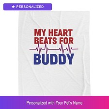 Custom Dachshund Wiener Dog Paw Print Heartbeat Blanket Easter Gift