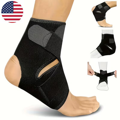2× Adjustable Strap Sports Ankle Brace Breathable Compression Wrap Ankle Support