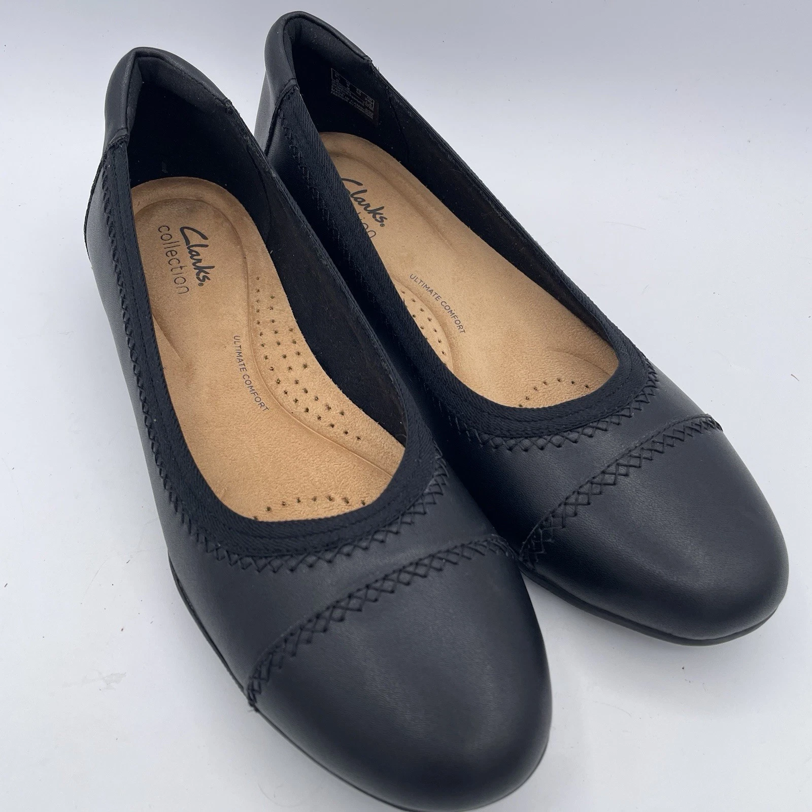 Clarks Collection Prato Opale Nero Pelle Slip On Donna 9 EU 40 EUC!