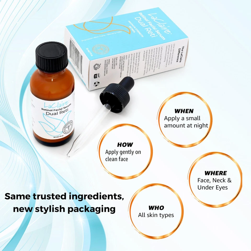 Suero facial complejo de retinol, antienvejecimiento, iluminador, reafirmante, suavizante, 30 ml Foto 3 de 4