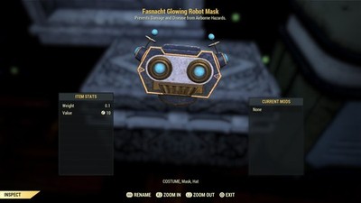 Glowing Robot Mask Fallout 76 PS4