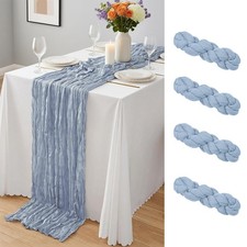 4 Pack Dusty Blue Cheesecloth Table Runner 10Ft Gauze Table Runners 21.5 x 12...