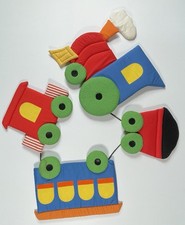 Wooltex 1980's Padded Cloth Wall Hanging Train Baby Nursery Decoration Vintage