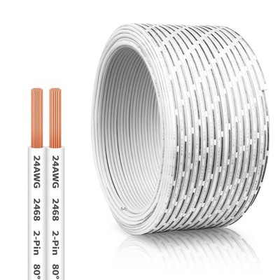 100 FT 24 AWG Universal Garage Door Wire, 2-Conductor 100 FT, White