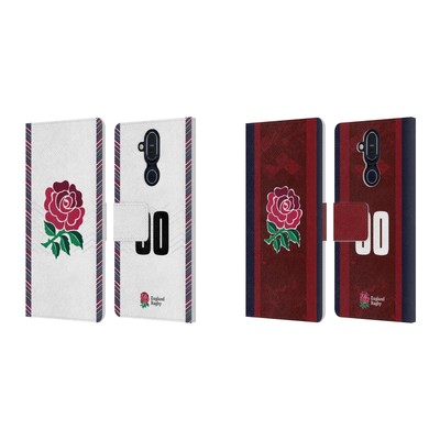 PERSONALIZED ENGLAND RUGBY UNION 2024/25 KIT LEATHER BOOK CASE FOR NOKIA PHONES
