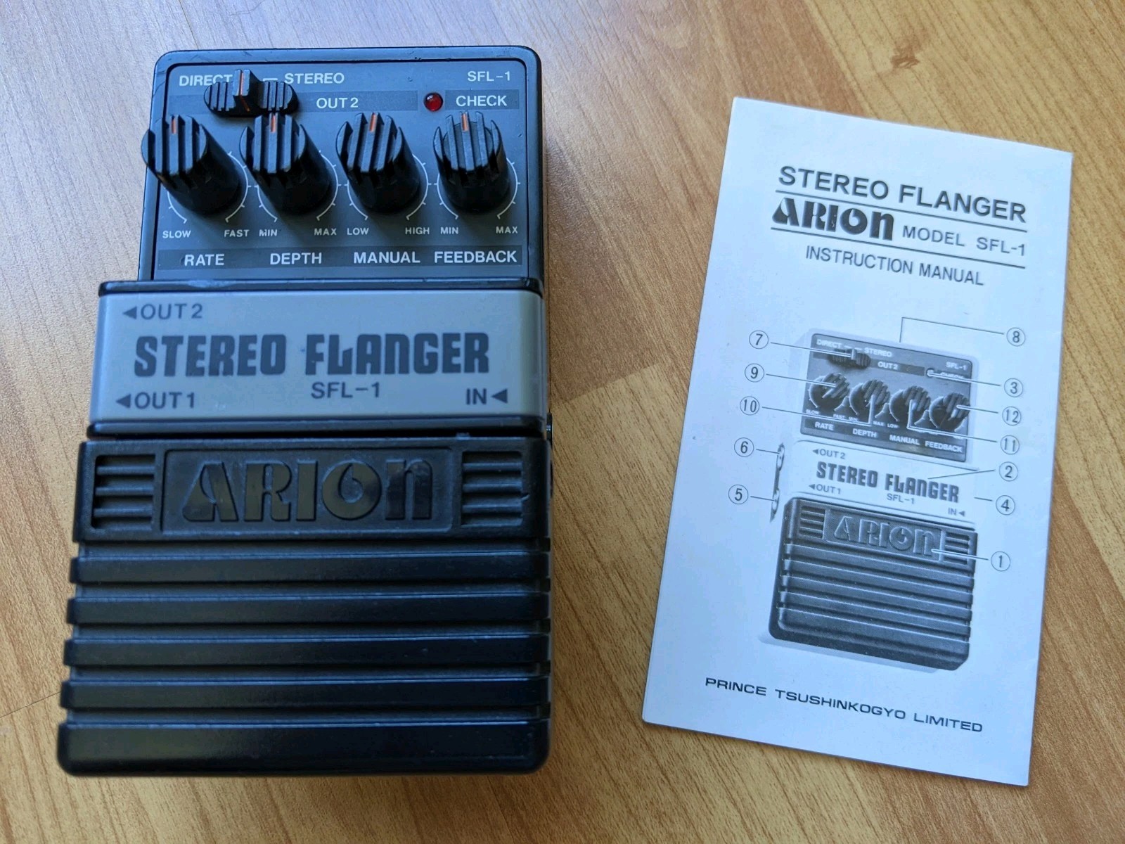 Arion SFL-1 Stereo Flanger Analog Vintage Guitar Effect Pedal MIJ Japan
