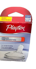Playtex Angled Clear Silicone Baby Bottle Nipples Upright Fast Feeding 3-6 M 