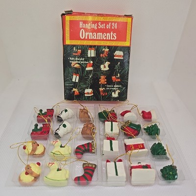 Vintage Christmas Giftco Inc. Set Of 24 Mini Hanging Ornaments New