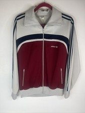 Vintage 1980s Adidas Tracksuit Zip Up Top Track Suit Top Size L Made In Taiwan