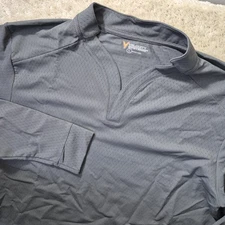 Velocity Systems Boss Rugby Shirt Mens Large Long Sleeve Gray Mesh Performance
