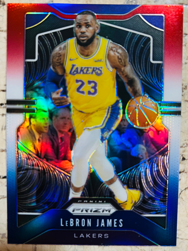 Lebron James 2019-20 Panini Prizm Red White Blue Los Angeles Lakers #129