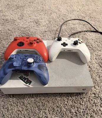 Microsoft Xbox One S All-Digital Edition 1TB Home Console - White- 2 controllers