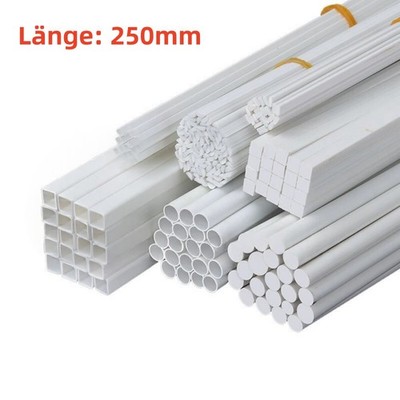 ABS Round Hollow Square Rod Tube Styrene Plastic Pipe DIY Model Crafts 250mm