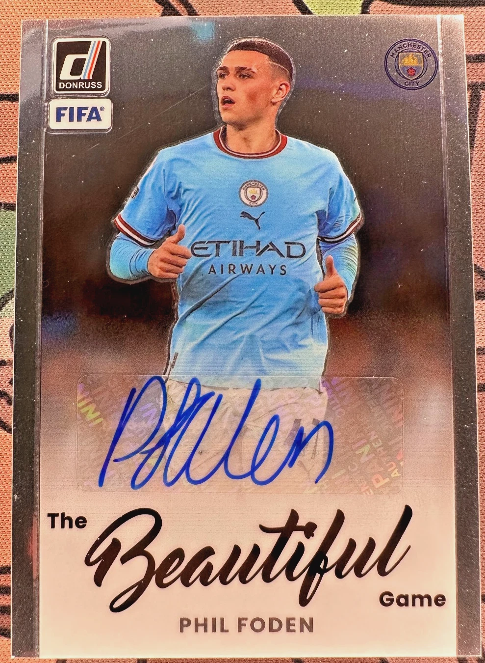 Phil Foden Auto The Beautiful Game #BA-PF 2022-23 Donruss Soccer